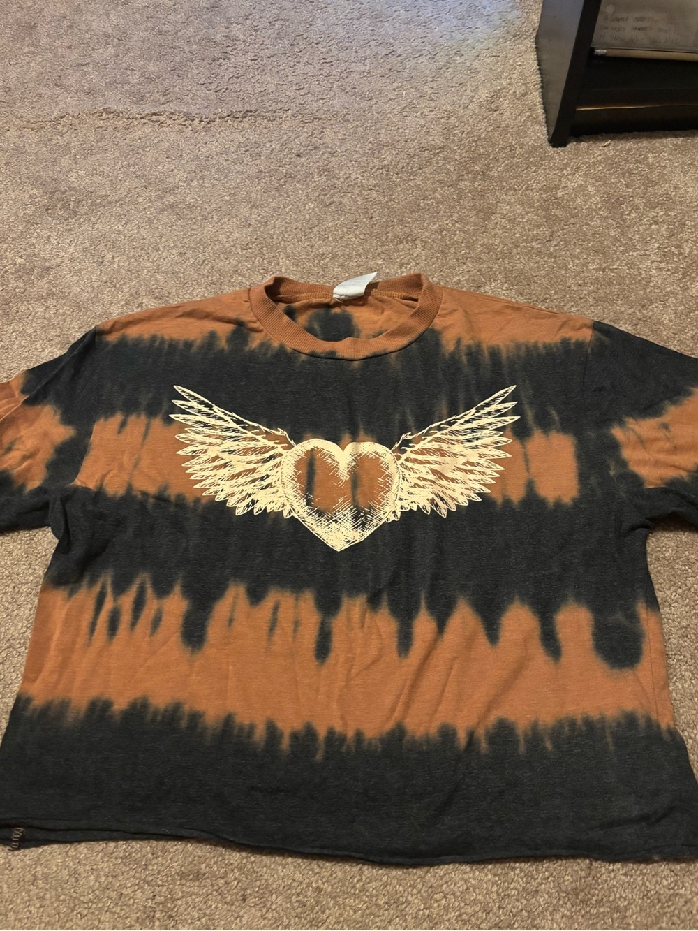 No Boundaries Black & Rust Tie-Dye Graphic Tee